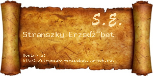 Stranszky Erzsébet névjegykártya